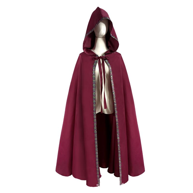 Hooded Medieval Cloak Costume for Halloween Party or Stage Performance