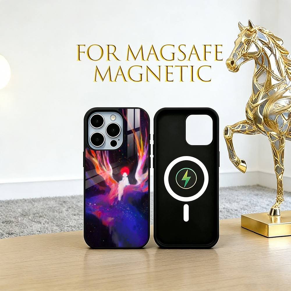 Чехол для телефона в стиле Dark Art для iPhone 17, 16, 15, 14, 13, 12, 11 Plus, Pro, магнитный, с поддержкой беспроводной зарядки Magsafe