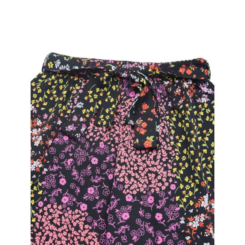 Женские новые летние брюки на шнуровке с принтом Temperament, широкие брюки с высокой талией