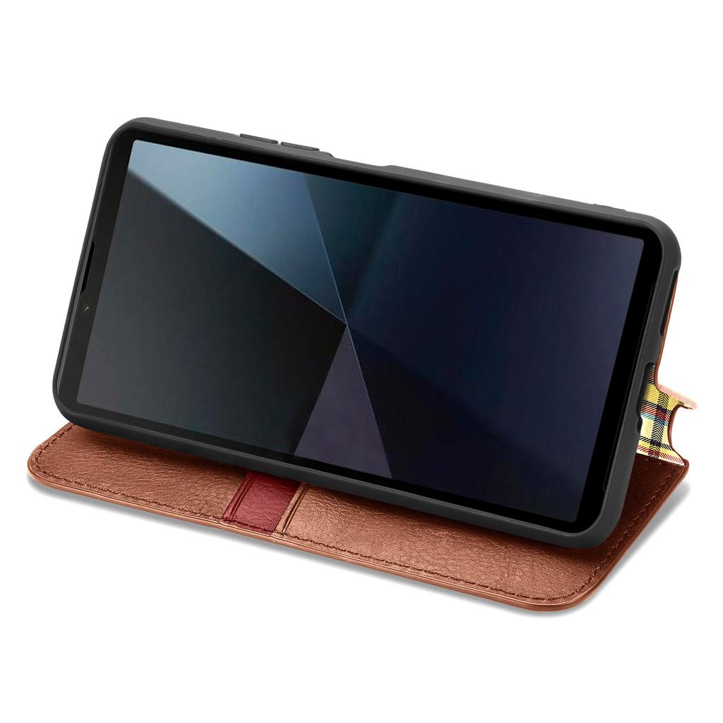 For Sony Xperia 10 VI PU Leather Case Rhombus Imprint Wallet Stand Phone Cover