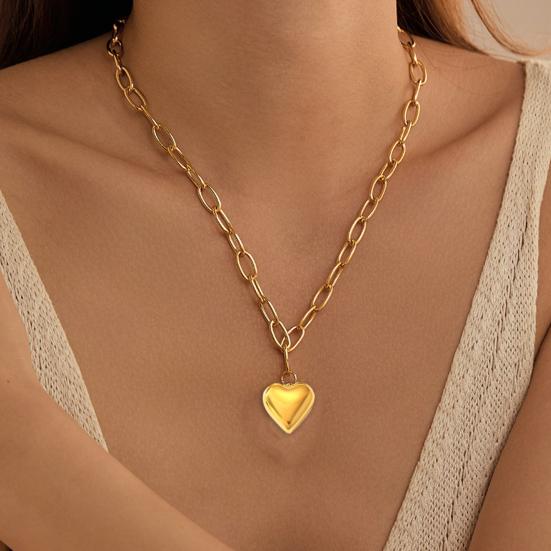 Массивное женское ожерелье из титановой стали с подвеской в виде сердца, гипоаллергенное ювелирное изделие в подарок жене и девушке