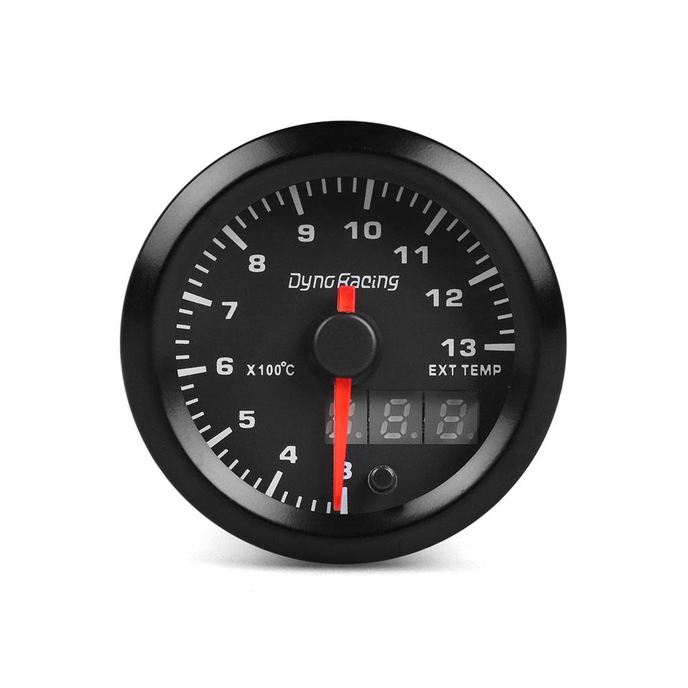 Dynoracing 2 "52 мм двойной дисплей датчик температуры выхлопных газов 7 цветов светодиодный 300-1300 градусов Цельсия EGT EXT датчик с шаговым двигателем
