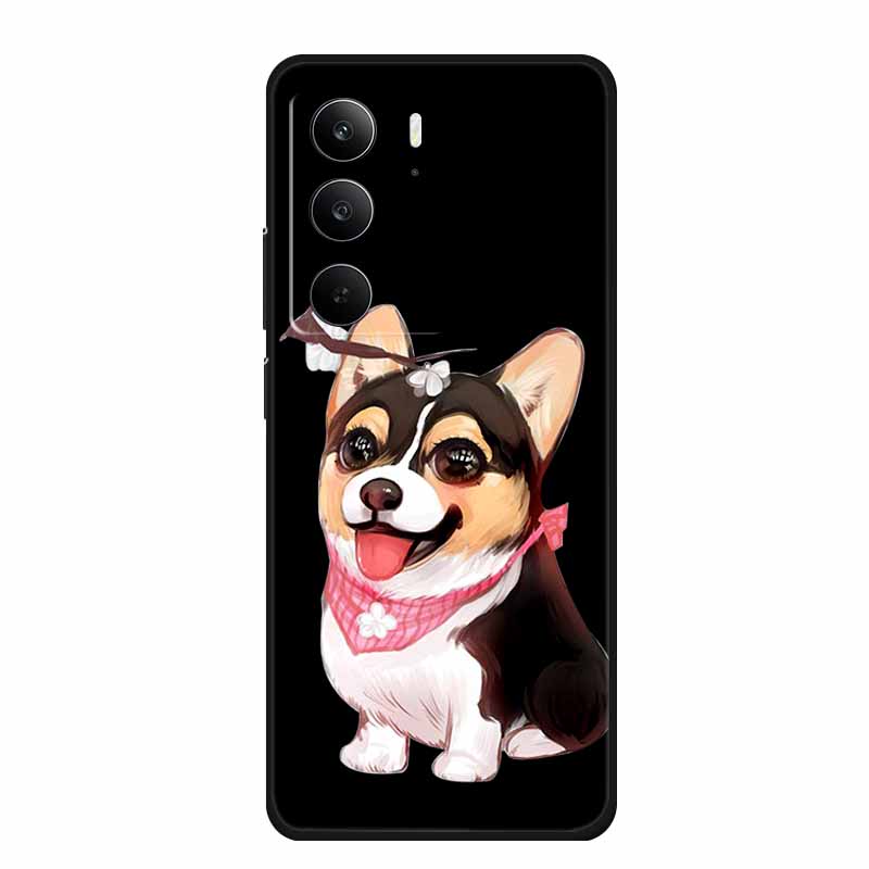 Для Realme Narzo 80 Lite 5G Чехол Narzo80 Lite Чехол Мультяшный Кот ТПУ Черный Силикон Мягкий Чехол для Телефона Для Realme Narzo 80Lite Funda