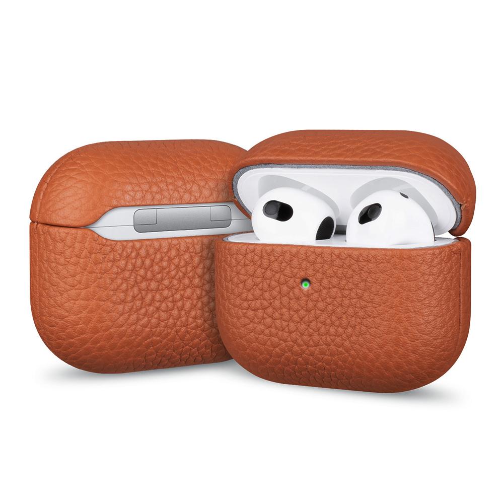 Чехол для бизнес-Bluetooth-наушников премиум-класса для Apple AirPods Air 2 3 4 Pro 2 3 Ретро Натуральная кожа Текстура личи Защитная крышка