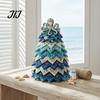 Seaside Home Decorative Ornaments DIY Quilted Ocean Christmas Tree Kit, Holiday 3D Fabric Patchwork Craft Desktop Window Decorations Coastal