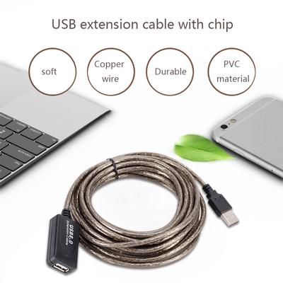 5M/10M/15M Удлинительный кабель USB 2.0 Высокоскоростной активный повторитель Шнур-удлинитель папа-мама Адаптер USB для ПК Ноутбука Мыши