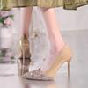 Мода 2024 года, новые осенние женские туфли, модные туфли-лодочки с острым носком и пайетками на шпильке из лакированной кожи, туфли на высоком каблуке для банкета и свадьбы