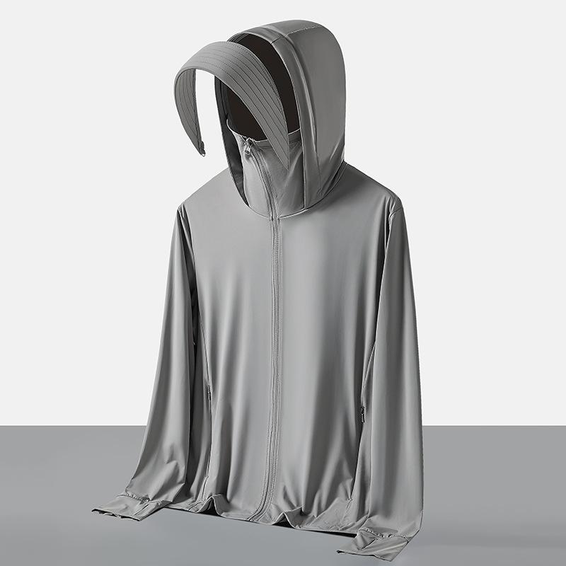 A certain banana sun-protective shirt for men and women, original yarn ice-feeling sun-protective clothing, with a detachable brim and UV protection