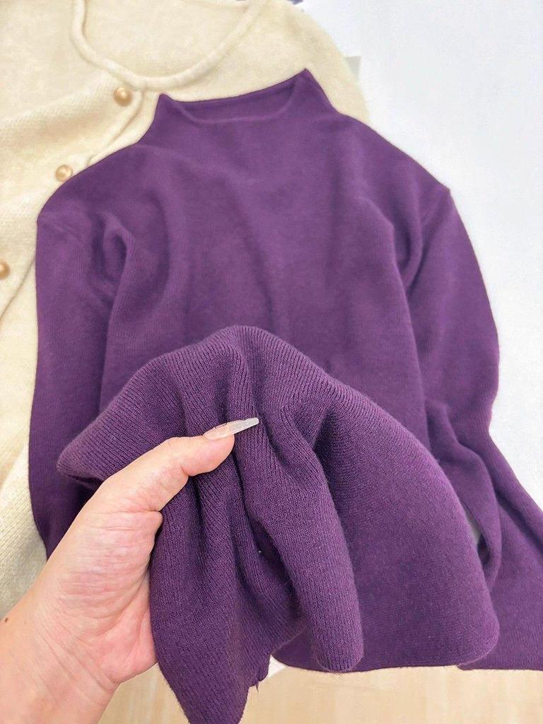 2026 Women's Pink Knit Stand-Up Collar Sweater - Age-Reducing, Warm, Skin-Friendly Long Sleeve Autumn/Winter Top