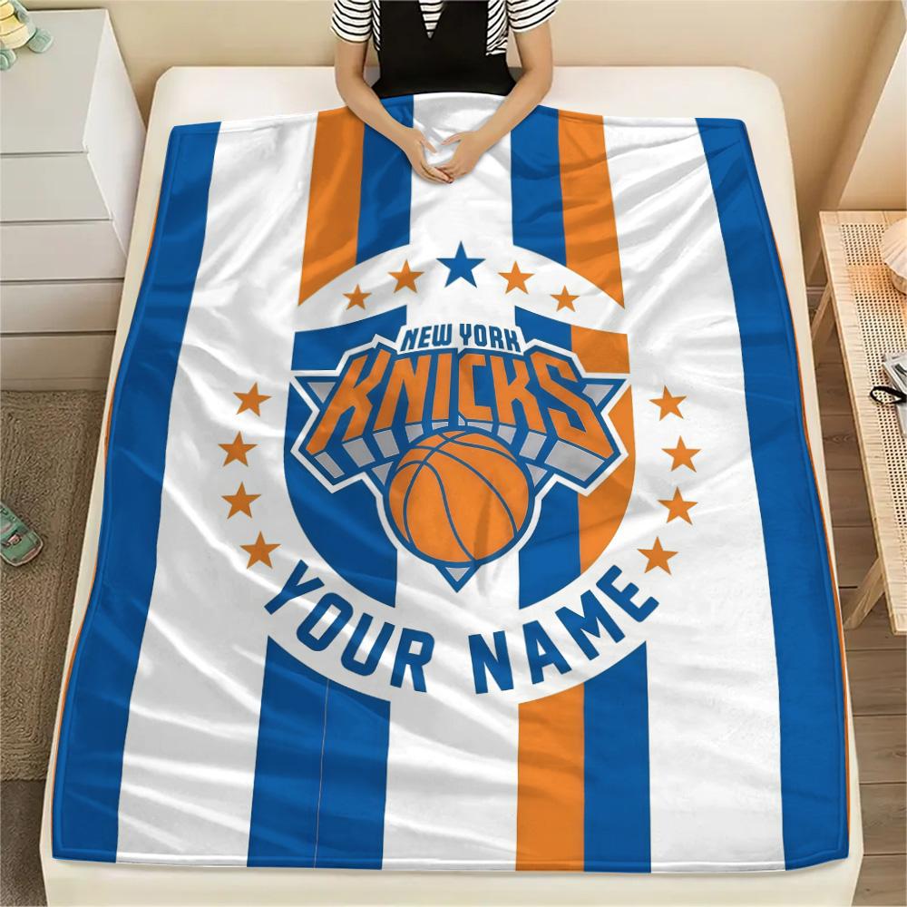 Custom Name New York Knicks2 Flannel Blanket, High quality Comfortable for All Seasons, Home Decor, Warmth and Comfort