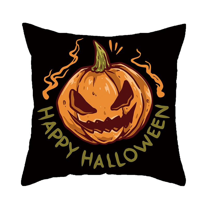 New Halloween Decorative Pillow Pillow Cover Black Skull Letters Bedside Cushion Pillow Cover