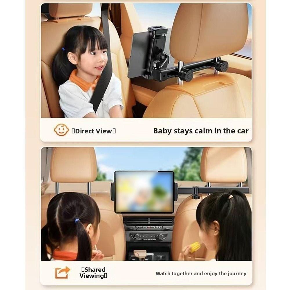 Rotating Stand Car Headrest Tablet Holder Adjustable Telescopic Tablet Bracket Car Rear Seat