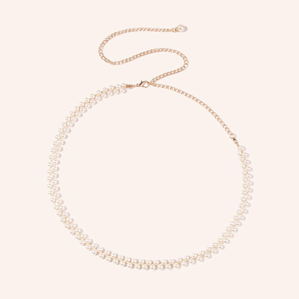 Belt Pearl Waist For Women Gold Thread Length Casual Daily Decoration Supplies
