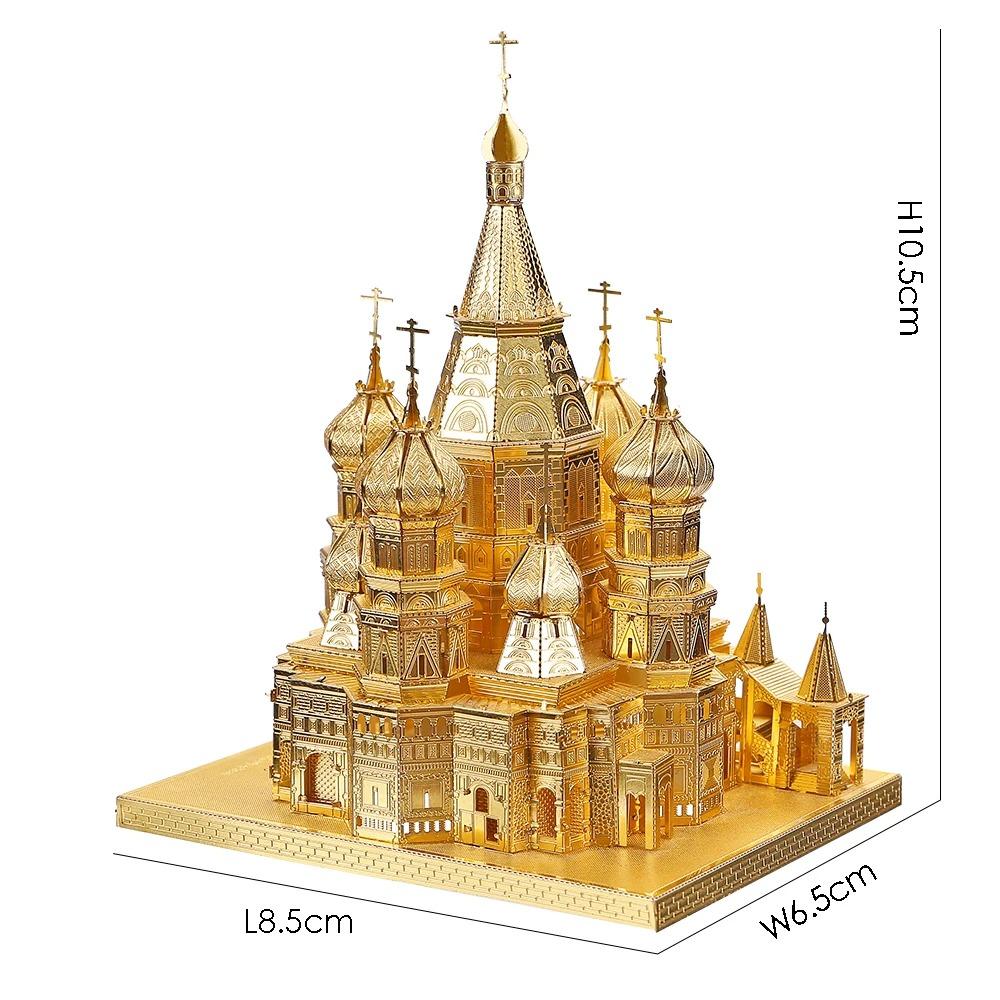 Piececool 3D Металлический Пазл Собор Василия Блаженного Наборы для Сборки Моделей Пазлы Подростковые Игрушки Сделай Сам