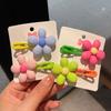 2Pcs Cute Simple Flower Baby Clips Bangs Hair Clip Headwear Hair Accessories