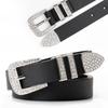 Heavy Industry Rivets Rhinestone Needle Buckle Women'S Belt Dark Spice Girl Jeans Belt Women