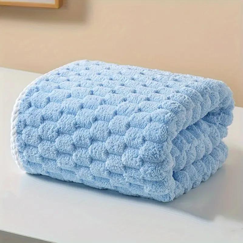 1/4PCS Adult Super Absorbent Ultra-fine Fiber Towel, Quick Drying Texture Towel, Soft Home Thickened Coral Velvet Bath Towel