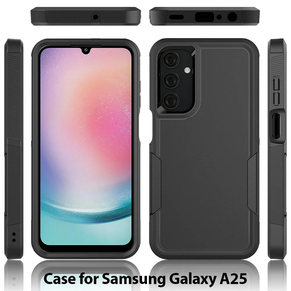 Гибридный Прочный Бронированный Ударопрочный Чехол Для Телефона Samsung Galaxy A25 5G A35 A55 A15 A05S A14 A24 A54 ТПУ Рамка Пластиковая Задняя Крышка
