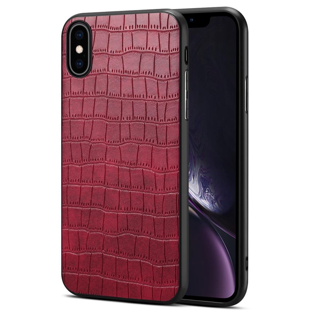 Чехол для мобильного телефона iPhone X/XS из ПУ кожи с текстурой крокодила + ПК + ТПУ задняя крышка