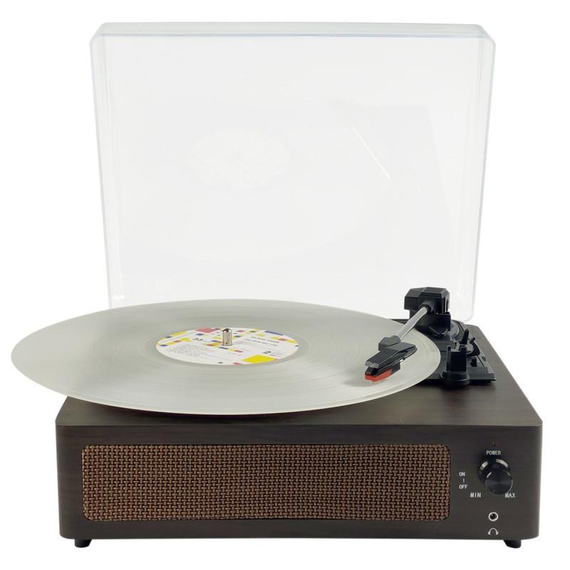Wireless Bluetooth Vinyl Speaker New Household Minimalist Retro Phonograph Wooden Electric Record Player with Dust Cover