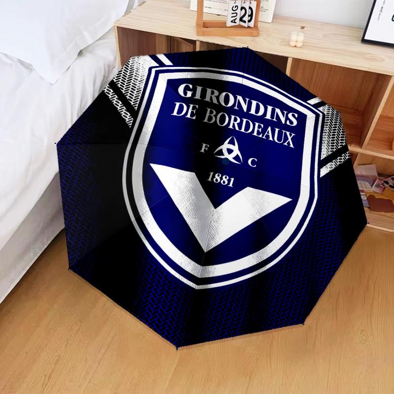 1PC Giron-de Football Crest Printed Umbrella Folding umbrella, automatic umbrella 8-Frame for Travel, camping Fan gifts Christmas Gifts