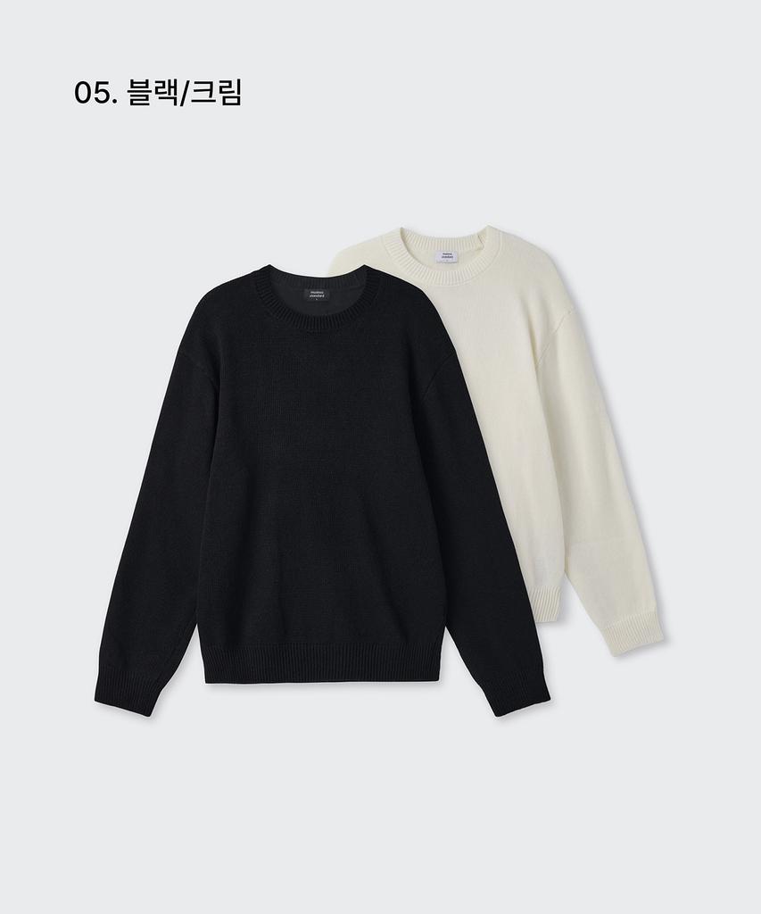 MUSINSA STANDARD Essential Crew Neck Knit 2-Pack (Type B)