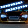 2X Arrow Car LED Daytime Running Light 12V DRL Switchback Strips With Amber and White Sequential Flowing Turn Signal Lights