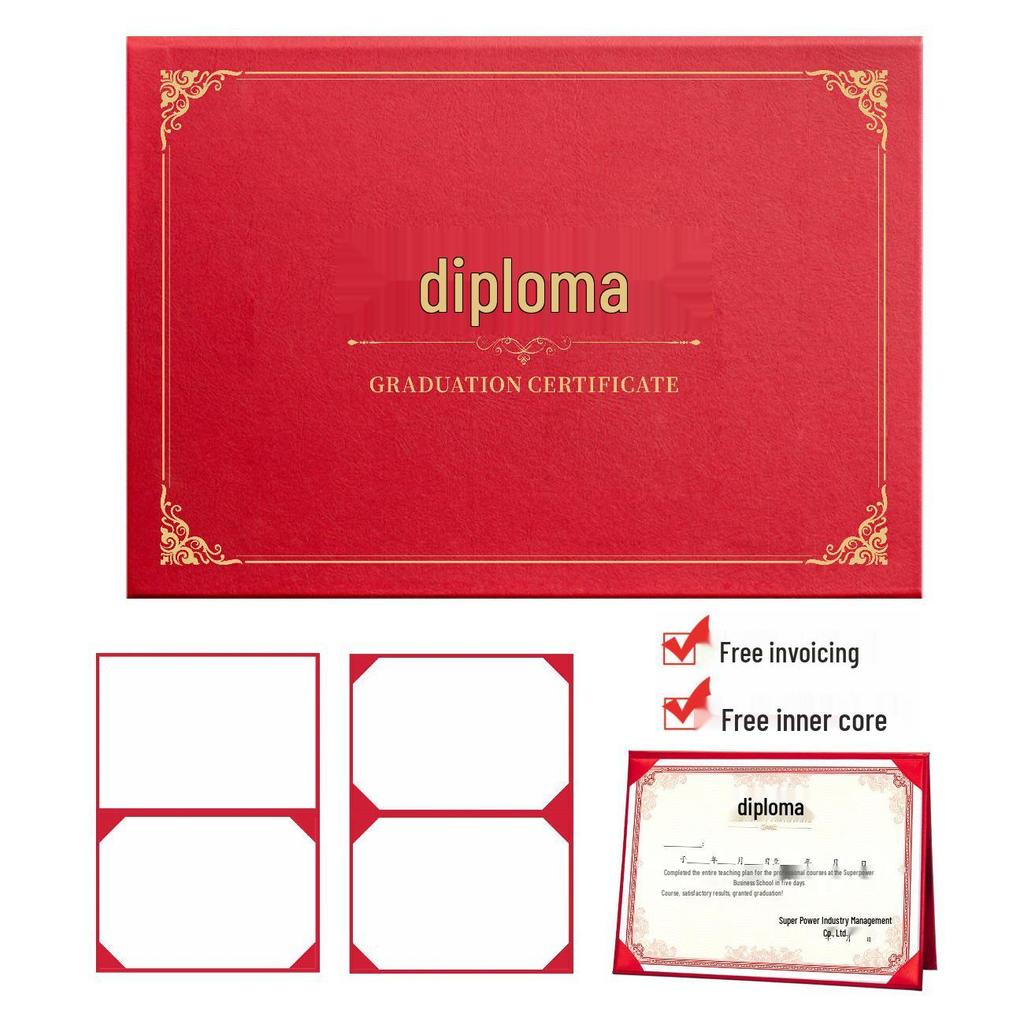 Honor A4 Award Certificate: Leather Cover, Graduation, Appointment, Outstanding Employee Recognition