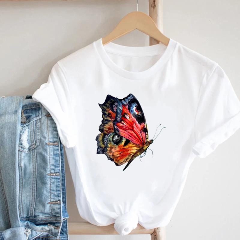 (Азиатский размер) Футболка женская с принтом женская одежда милый тренд милый тренд повседневная модная футболка с коротким рукавом женская футболка с графическим рисунком