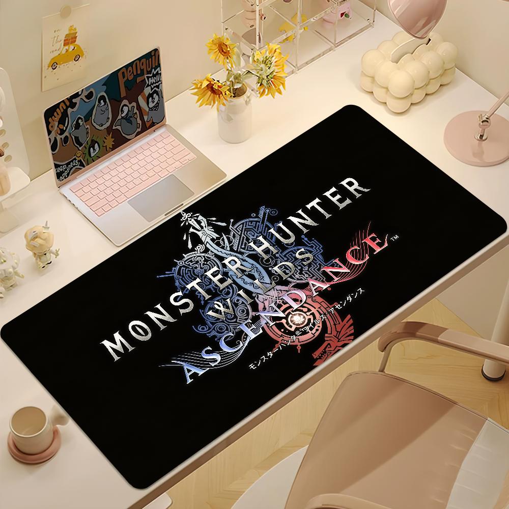 Game Mmonster Hunter Wwilds Mouse Pad Large Nonslip Lockedge Desktop Computer Desk Mat Keyboard Mousepad Office Gamer Student