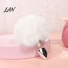 Comfortable Silicone Anal Toy Mini Bunny Tail Butt Plugs, Small Plugs for Beginners, Firm Base Sex with Faux Fur Tail, Adult Couple Pleasure Massager