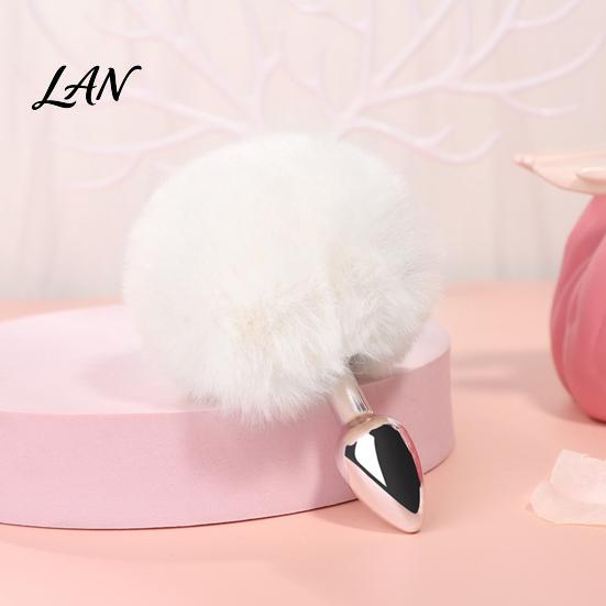 Comfortable Silicone Anal Toy Mini Bunny Tail Butt Plugs, Small Plugs for Beginners, Firm Base Sex with Faux Fur Tail, Adult Couple Pleasure Massager