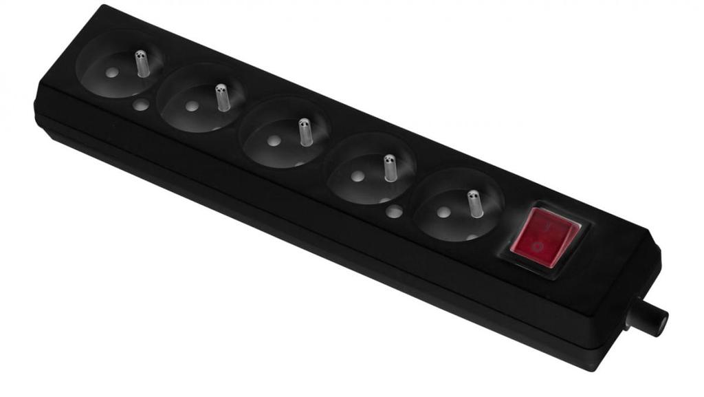 Portable five-way socket 16A 2P+Z 250V with switch Gn-570Ws