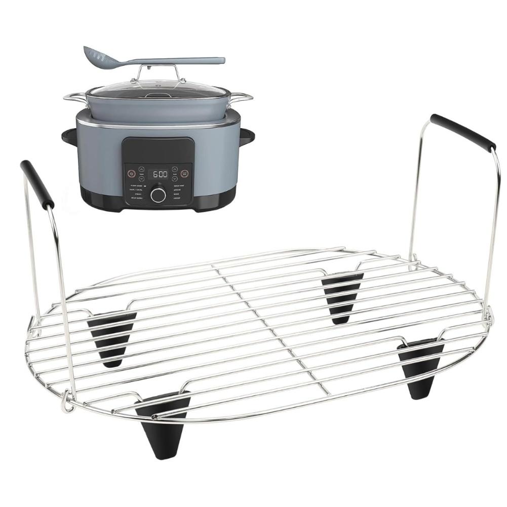 Силиконовая ручка Паровая решетка для Foodi Pro 8,5 кварт: Жарка, приготовление на пару, запекание Совместимо с сериями Crockpot MC1000, MC1001