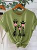 Women's Casual Short Sleeve T-Shirt Vibrant Giraffe Pattern Print Lightweight Summer Round Neck Tops Oversized Clothes for Woman