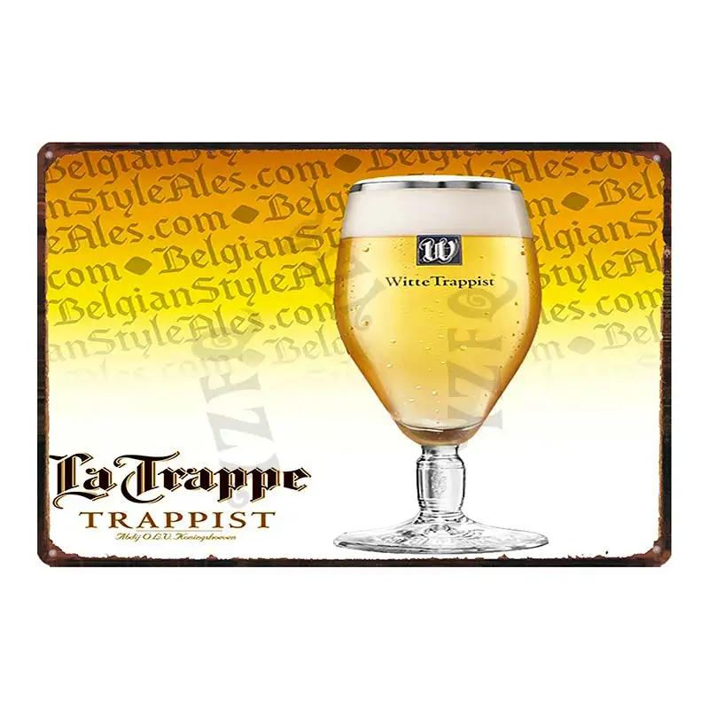 Бельгийское пиво VintageBrugse Zot La Trappe Металлические жестяные таблички для стены Бар Паб Искусство Кухня Кофе Домашний декор 30X20СМ DU-8282A