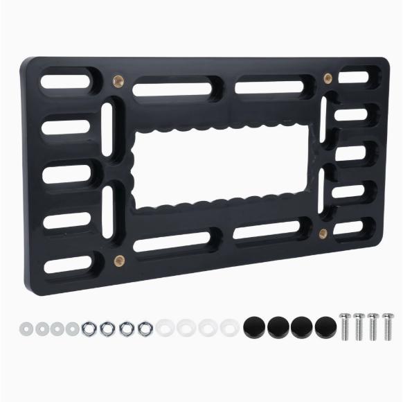 Car License Plate Bracket Front License Plate Holder Mounting Kit Universal Bumper Frame Mount With Stainless Steel Screw Cap