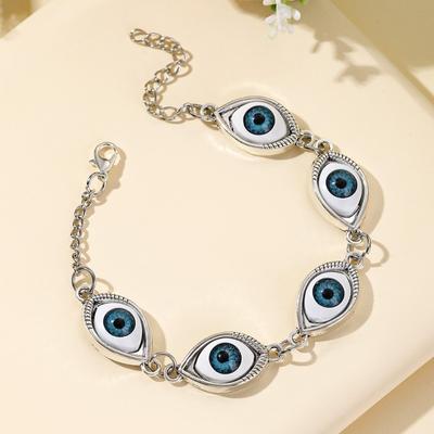 Готические Акриловые Синеглазые Браслеты «Сглаз» для Женщин Мужчин Хэллоуин Вечеринка Ретро Амулет Вампир Страшные Ювелирные Изделия Аксессуары Подарки