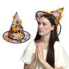 Wizard Hat for Halloween, Masquerade, and Christmas: Felt Magic Hat with Maple Leaf Design