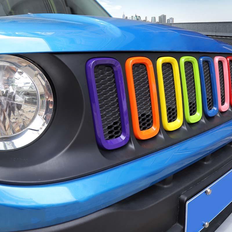 Наклейки для автомобильной решетки ABS, декоративные наклейки для Jeep Renegade 2016, внешние аксессуары для автомобиля