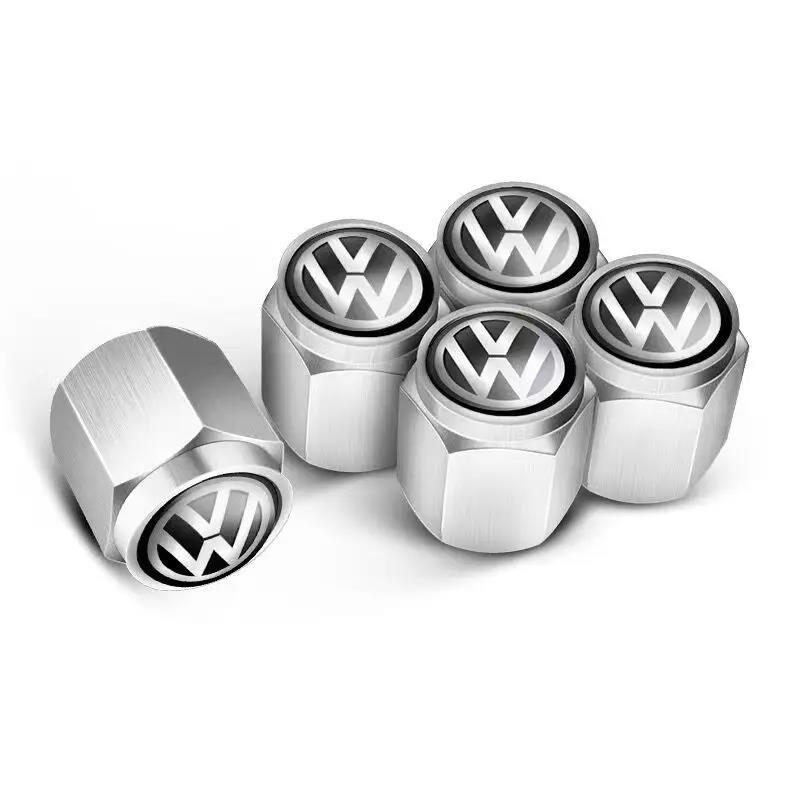 New 4/5pcs Metal Car Wheel Valve Caps Stem Covers for VW Volkswagen Golf Polo Passat Tiguan Touran Jetta Accessories Stem Caps1