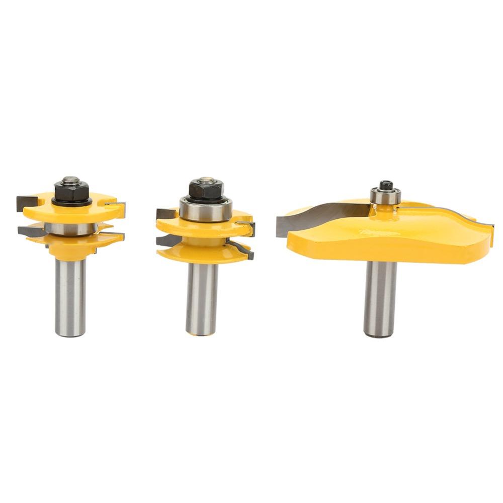 3pcs Cemented Carbide Router Bit Set 1/2 Inch Shank Woodworking Router Bits Woodwork Milling