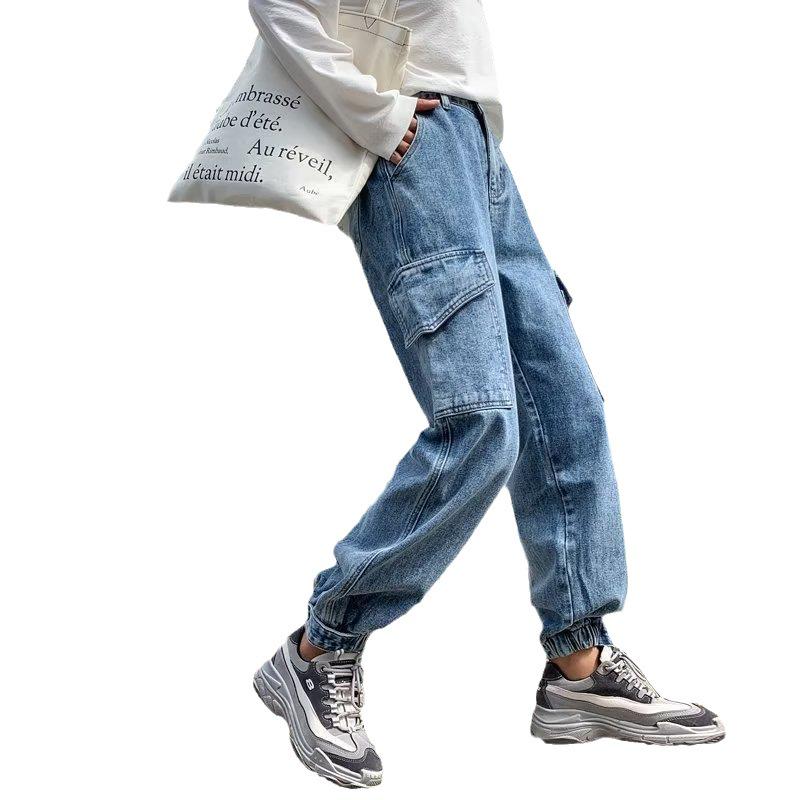 Women's American Retro High Street Denim Jeans: Spicy Girl Loose Fit, Slimming Straight Wide-Leg Pants