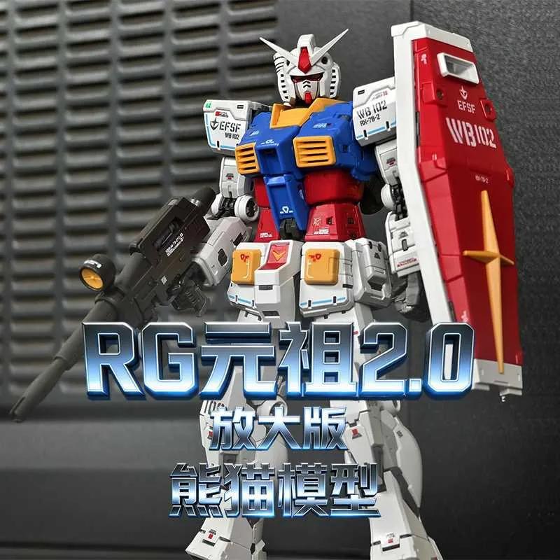RG 1/100 RX-78-2  2.0 (Enlarged Version) Model Kit Armor Explosive Transformation Magnetic Control Eye Light-Up Collectible Toys
