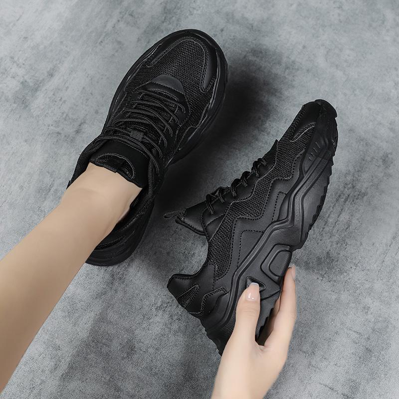 Универсальные кроссовки унисекс на толстой подошве для женщин 2025 Новая тенденция Сетчатые На шнуровке Дышащие Повседневные Спортивные Обувь Увеличенная Мягкость Для Ж