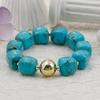 Acrylic Square Beads Bracelet Resin Colorful Elastic Geometric Bracelet Layered Look Exaggerated Stack Hand Chain Daily