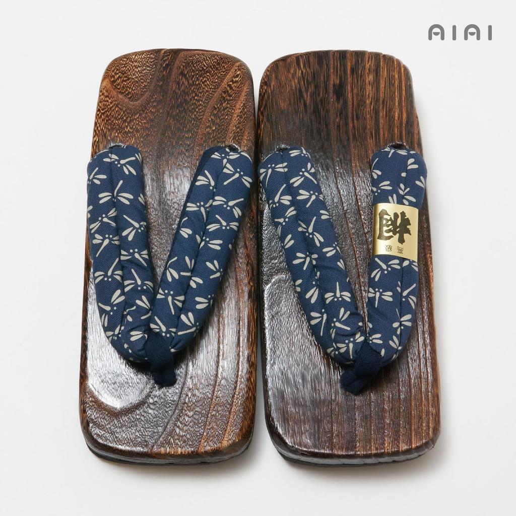 Мужские сандалии-гэта Aiai из обожженной древесины павловнии с толстыми ремешками для комфорта и устойчивости (Стиль Укон) (Японские размеры обуви, Взрослые, Алфавит) Томбо, LL