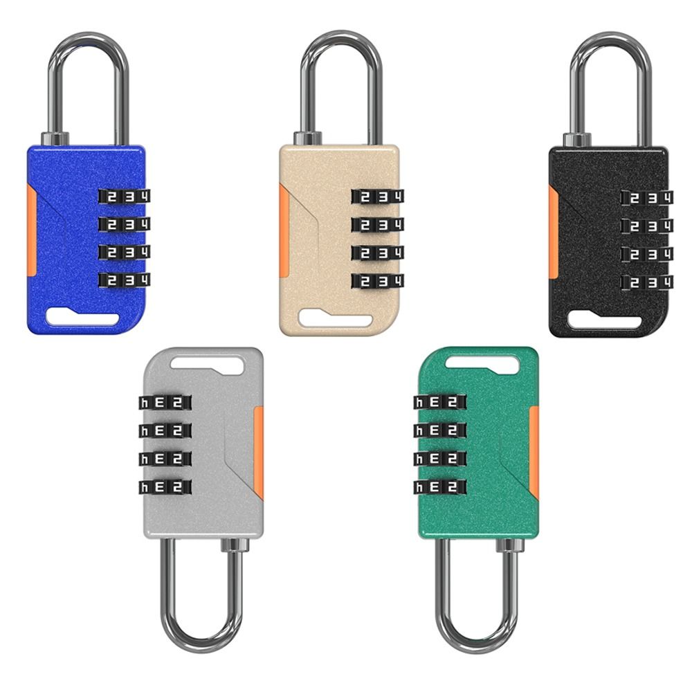 Padlock 4 Digit Password Lock Zinc Alloy Security Coded Lock Durable Backpack Zipper Lock Travel