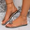 Модные роскошные сандалии женские дизайнеры 2024 новые женские прозрачные сандалии простые и модные летние сандалии для отдыха на плоской подошве