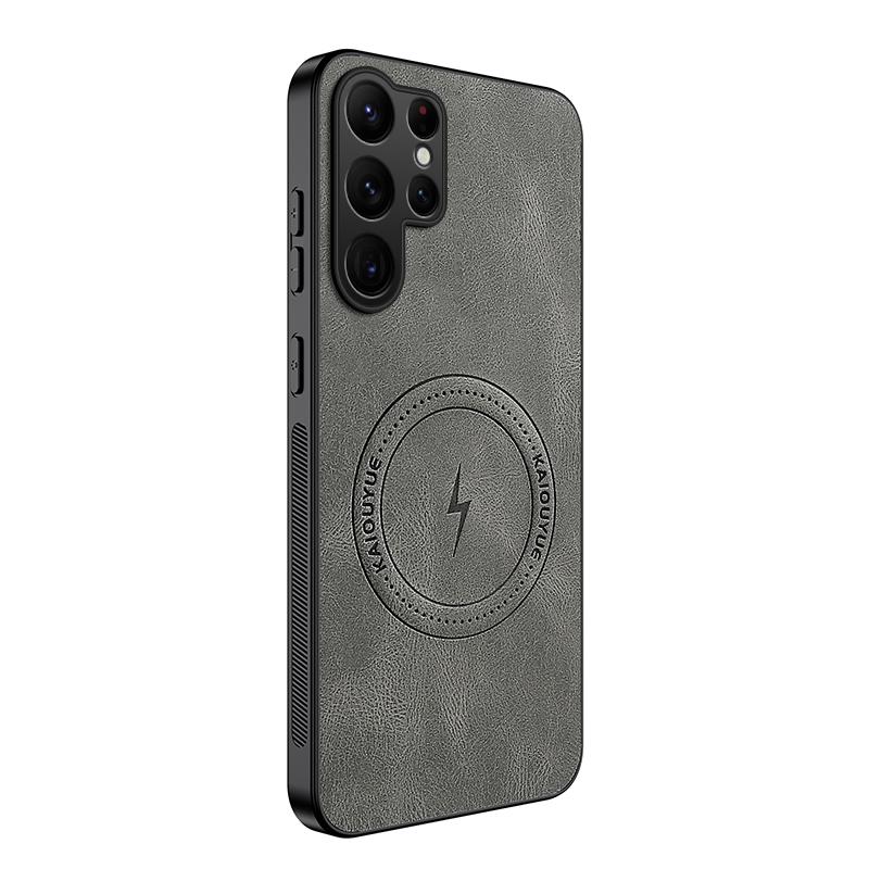 For Samsung Galaxy S25 Ultra Magnetic Case WANLONFENG SD1 Series Nappa Texture PC TPU Phone Cover